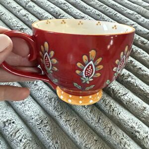 Dutch Wax Hand Painted Mug-By Coastline Imports. Bright Colors Accented